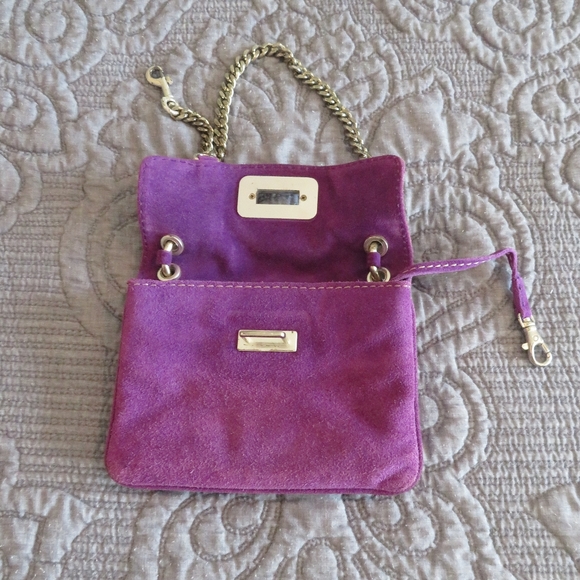 Michael Kors purple suede chain link purse - Picture 2 of 7